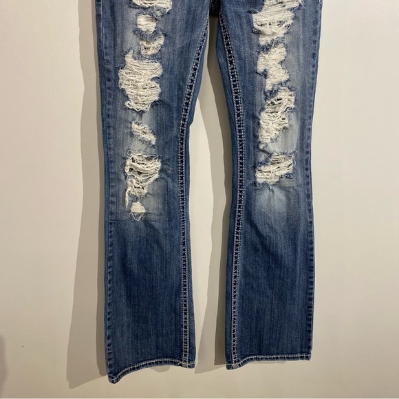 Silver Tuesday Jeans distressed with under lace size 28/33 - Picture 3 of 11